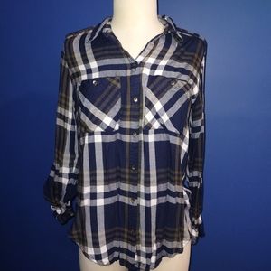 4/$20 EUC Dynamite Plaid Button Up Shirt Sz S
